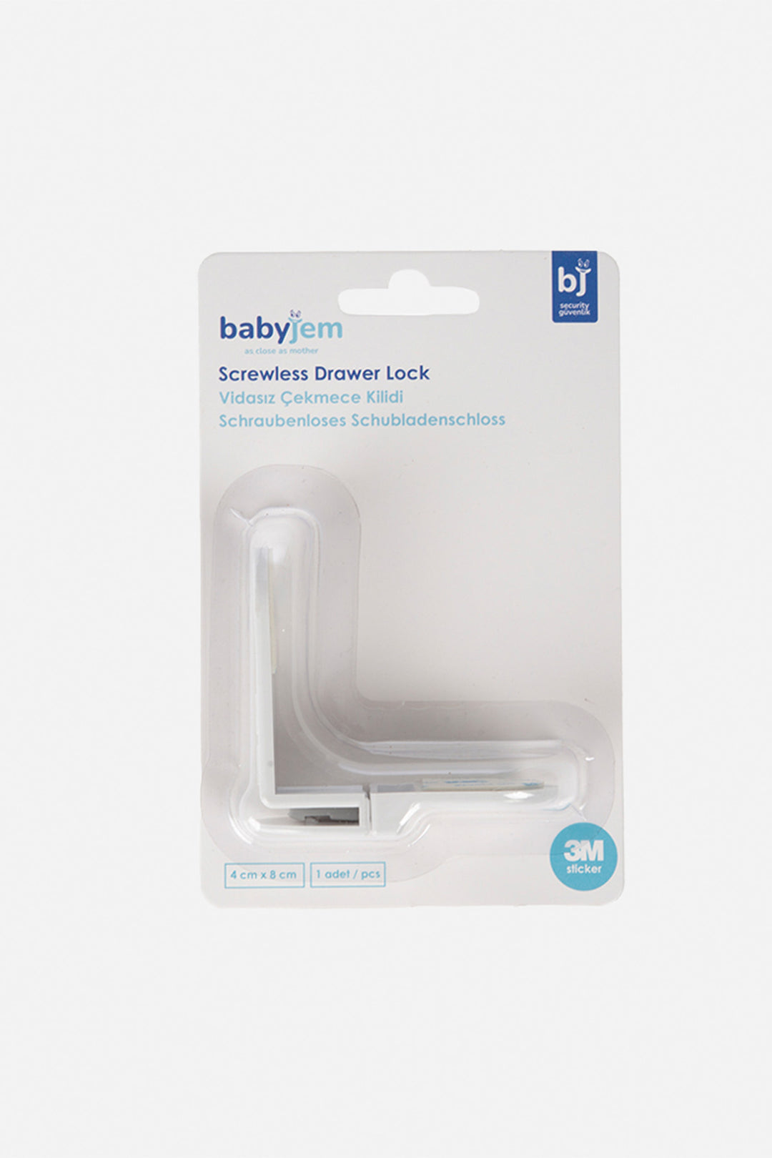Babyjem Vidasız 3M Güçlü Yapışkanlı Güvenlik Kilidi 4x8 cm Çekmece Kilidi