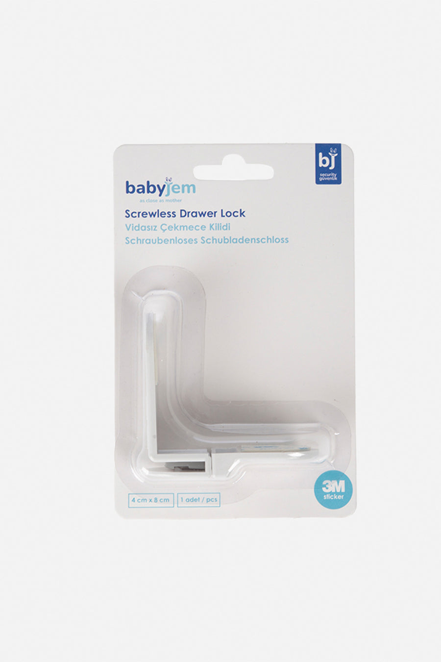 Babyjem Vidasız 3M Güçlü Yapışkanlı Güvenlik Kilidi 4x8 cm Çekmece Kilidi