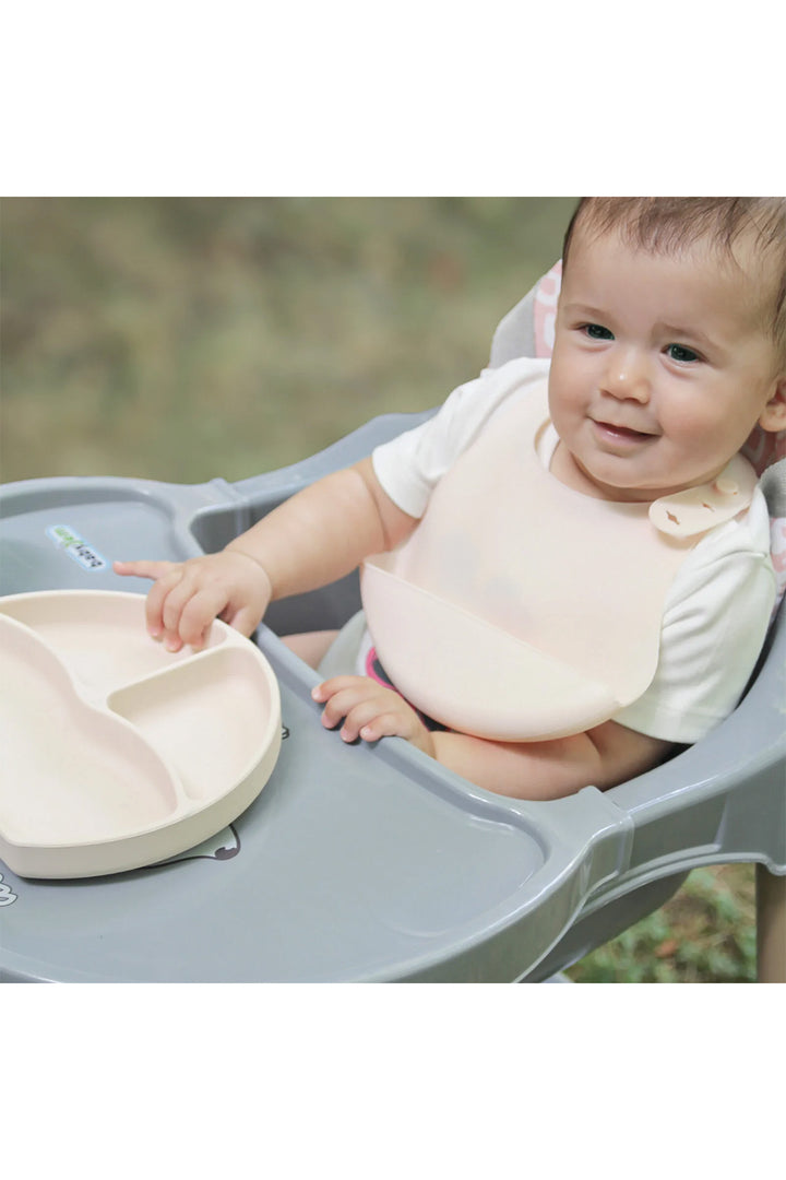 Babyjem Silikon Vakum Tabanlı Tabak Mama Önlüğü Kaşık Bardak Beslenme Seti