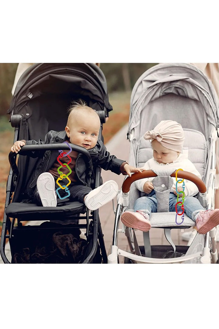 Babyjem 5li Puset Oyuncak Askısı Renkli ve Dayanıklı Zincir 3 Ay ve Üzeri Bebek Aksesuar