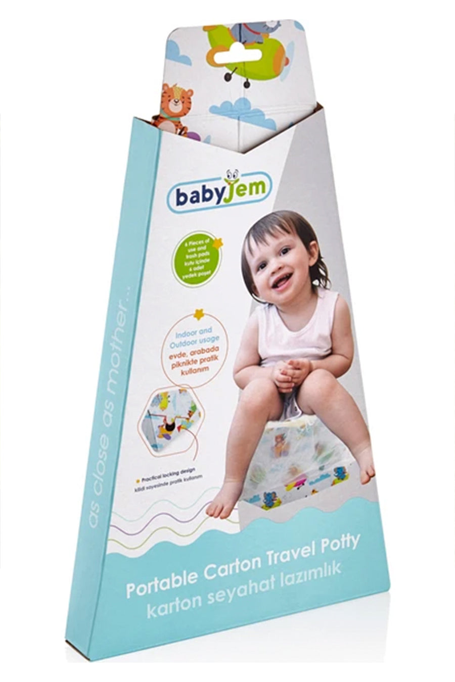 Babyjem Taşınabilir Tuvalet Pratik ve Hijyenik Katlanabilir Karton Seyahat Lazımlık