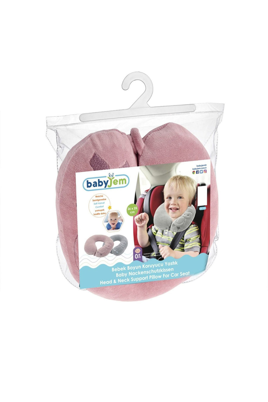 Babyjem Bebek Boyun Koruyucu – 0+ Ay Araç Koltuğu Uyumlu Yumuşak Kadife Dokulu Yastık