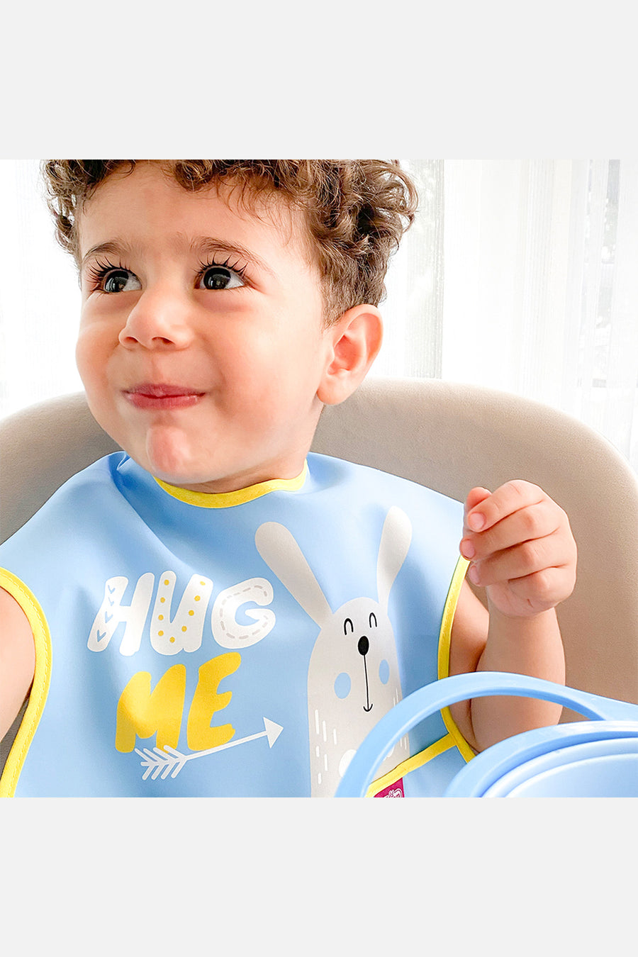 Babyjem Kolay Silinebilir Renkli Desenli Cepli Kollu Su Geçirmez Mama Bebek Önlükleri