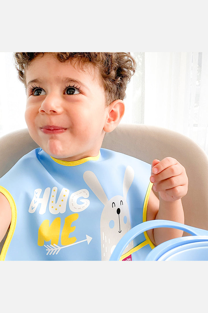 Babyjem Kolay Silinebilir Renkli Desenli Cepli Kollu Su Geçirmez Mama Bebek Önlükleri