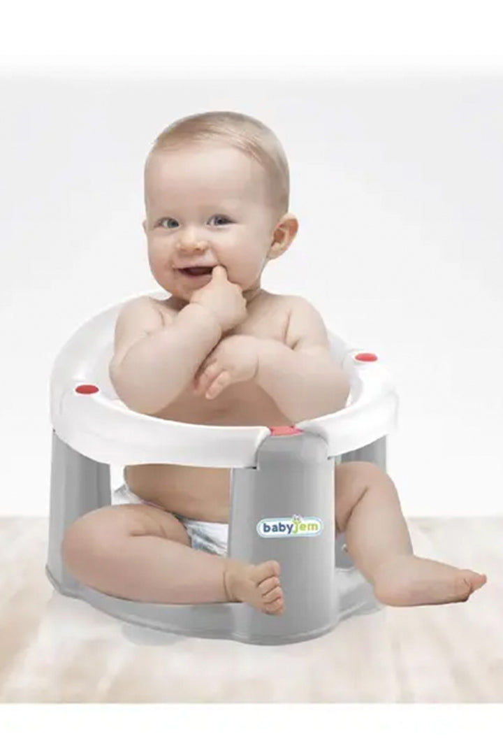 Babyjem Güvenli Vakum Tabanlı Ergonomik Destekli Kaymaz Su Tahliyeli Banyo Mama Oturak