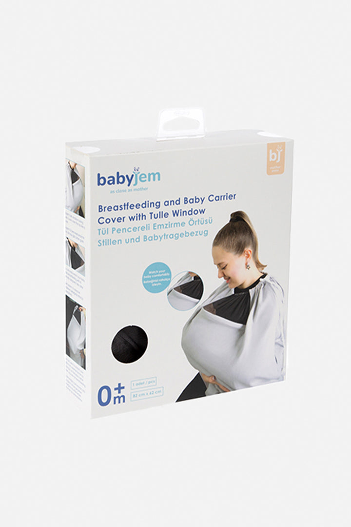 Babyjem Tül Pencereli Kanguru Örtüsü 82x82cm Nefes Alabilen Kumaş Emzirme Önlüğü
