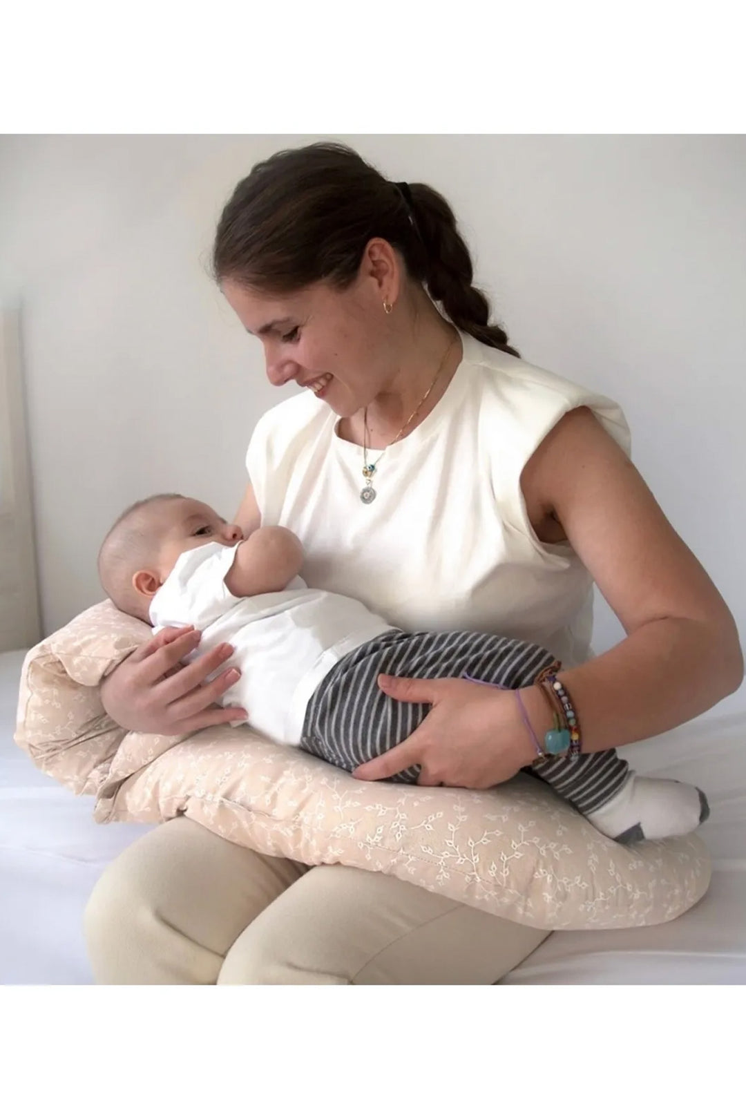 Babyjem Hamile Destek ve Uyku Yastığı Çıkarılabilir Kılıflı Konforlu Emzirme Minderi