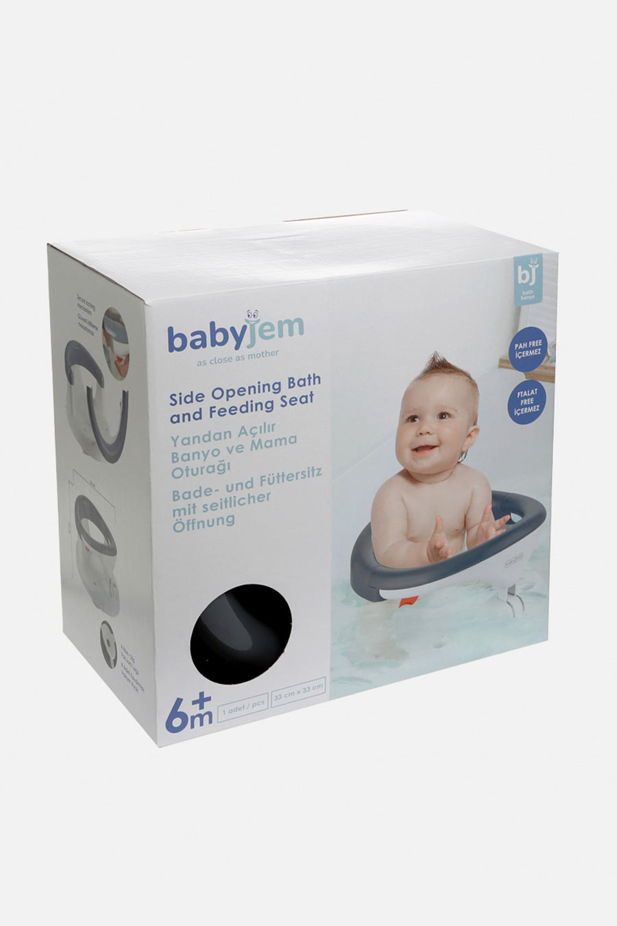 Babyjem Yandan Açılır 6 Ay ve Üzeri Güvenli Vakumlu Kaymaz Taban Pratik Banyo Mama Oturak
