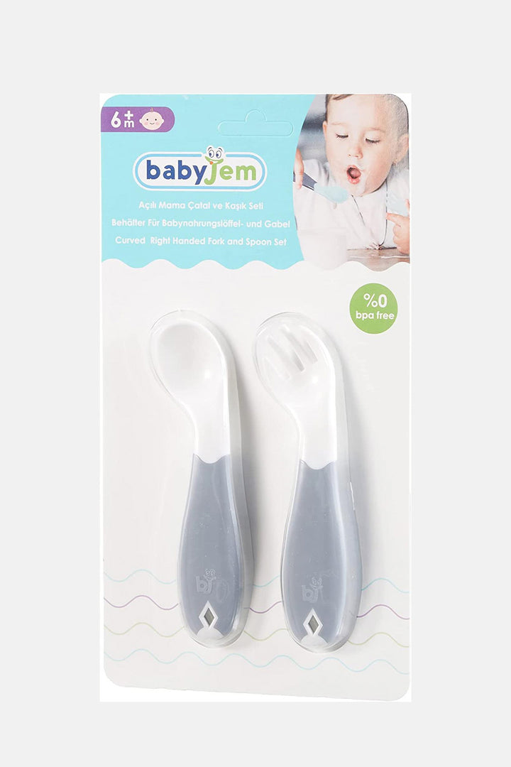 Babyjem Ergonomik Sağ El Kullanımı İçin Uygun BPA İçermez  Açılı Mama Kaşık ve Çatal