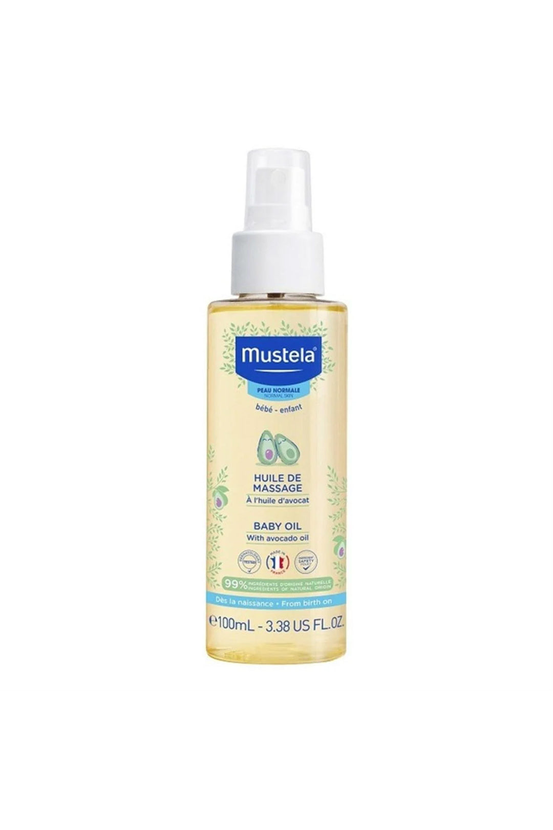 Mustela Organik Avokadolu 100 ml %99 Doğal Cilt Yatıştırıcı ve Nemlendirici Bebe Yağı