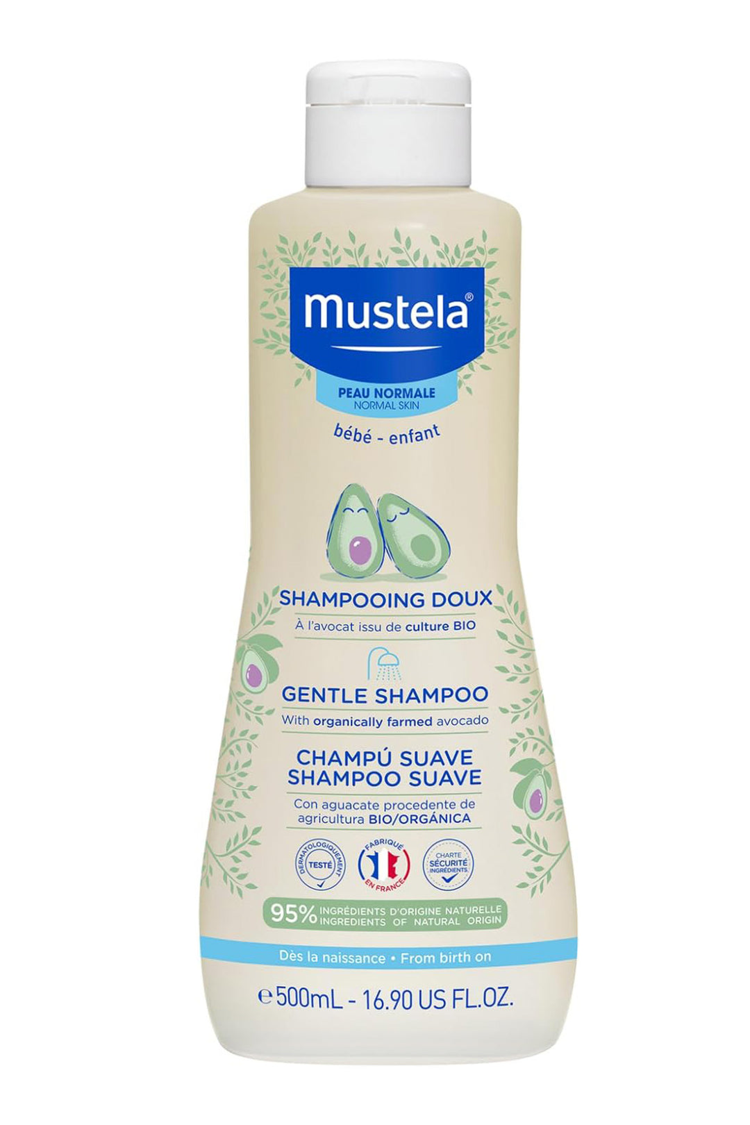 Mustela Organik 500 ml Doğal İçerikli Avokado Özlü Hassas Şampuan
