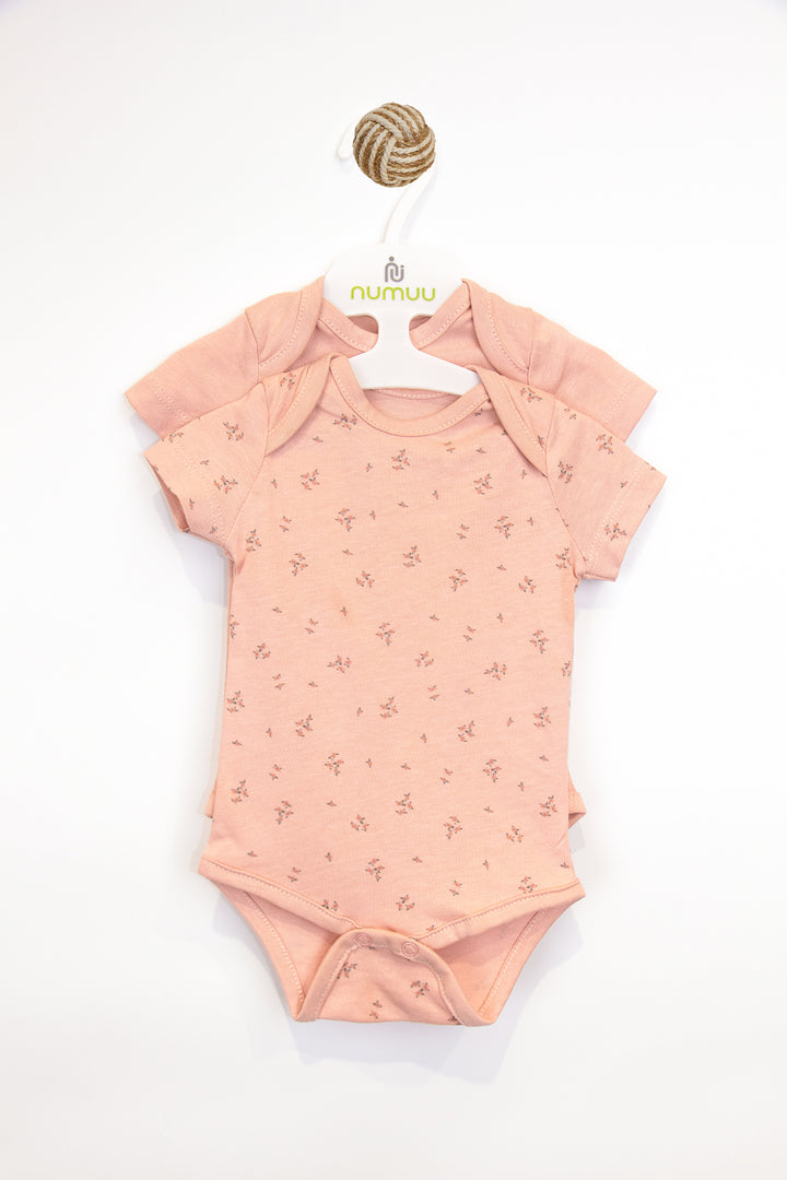 Soft Touch Çiçekli Kısa Kollu 2'li Kız Bebek Zıbın Body Set