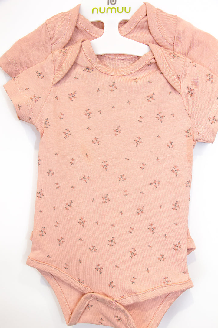 Soft Touch Çiçekli Kısa Kollu 2'li Kız Bebek Zıbın Body Set