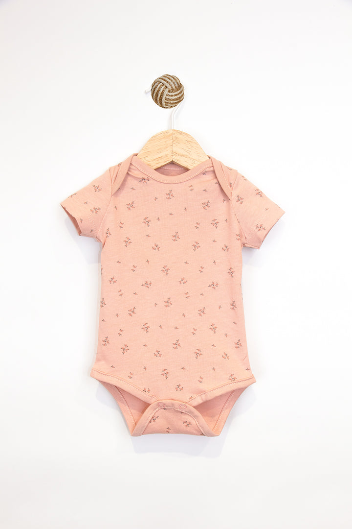 Soft Touch Çiçekli Kısa Kollu 2'li Kız Bebek Zıbın Body Set