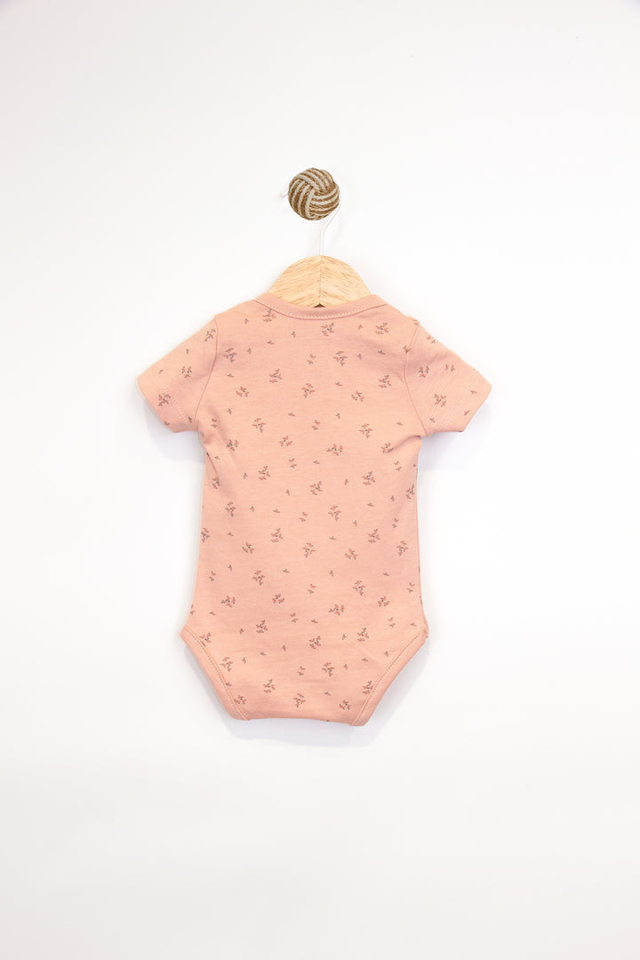 Soft Touch Çiçekli Kısa Kollu 2'li Kız Bebek Zıbın Body Set
