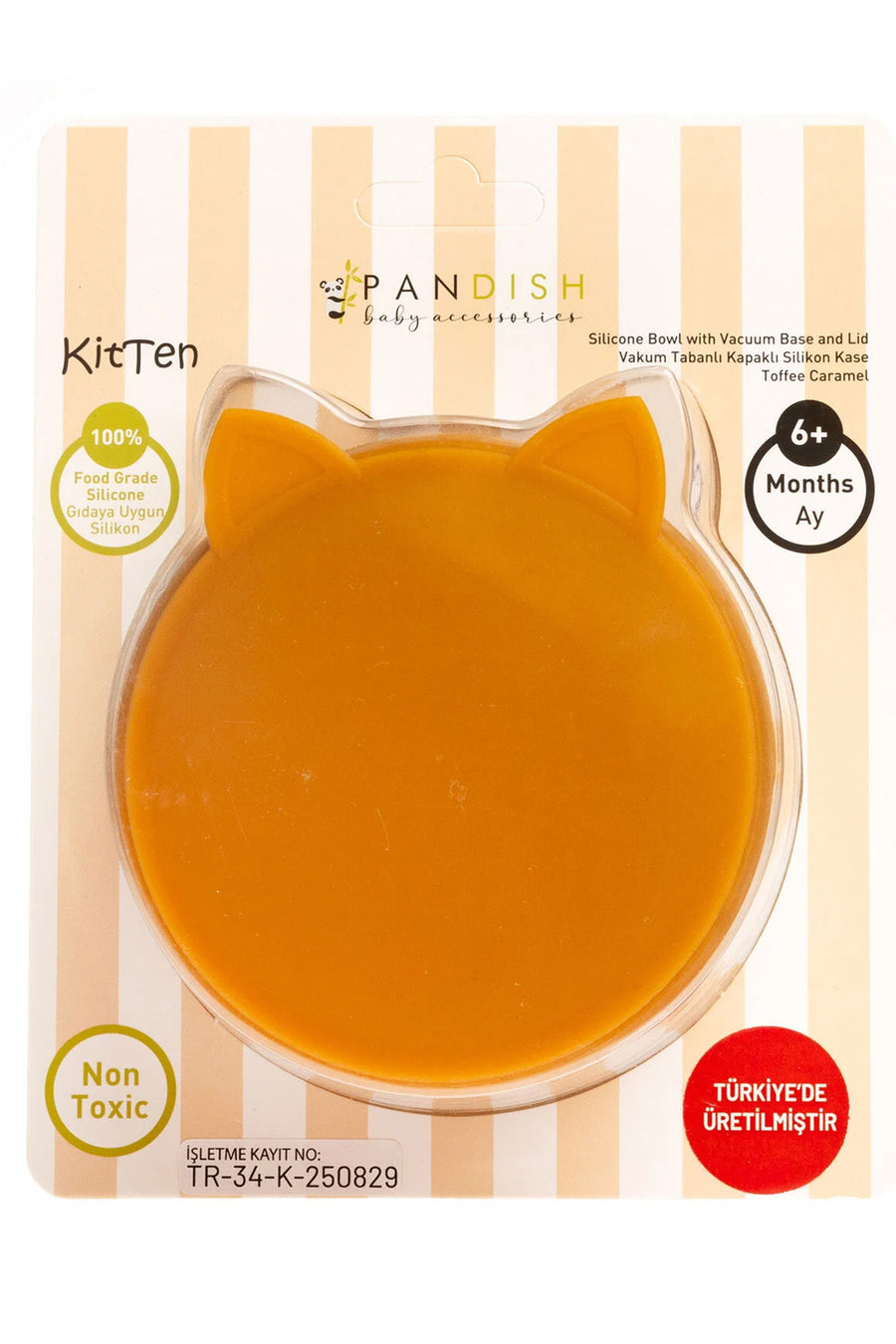 Pandish Kedi Figürlü Silikon Vakumlu Mama Kasesi Tabak