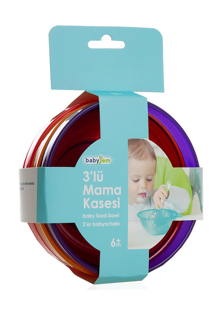 Babyjem 3lü Renkli 6 Ay ve Üzeri Mama Kasesi Tabağı