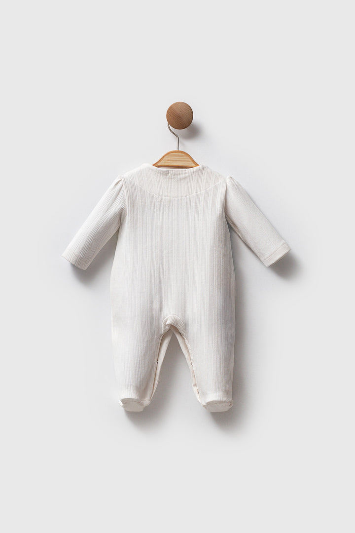 Nakış Detaylı Patikli Soft Touch Kız Bebek Tulum