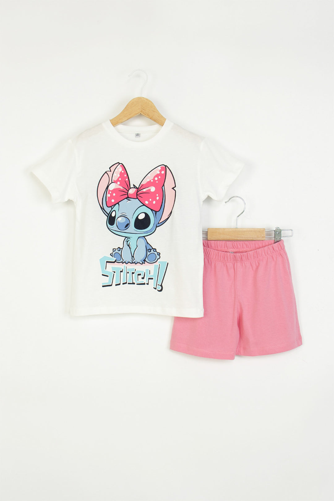 Stitch Baskılı Pamuklu Şortlu Kız Çocuk Takım