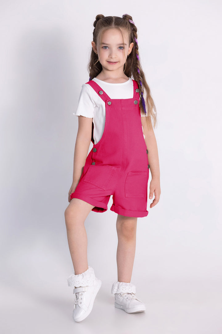 Kız Gabardin Şortlu Tulum