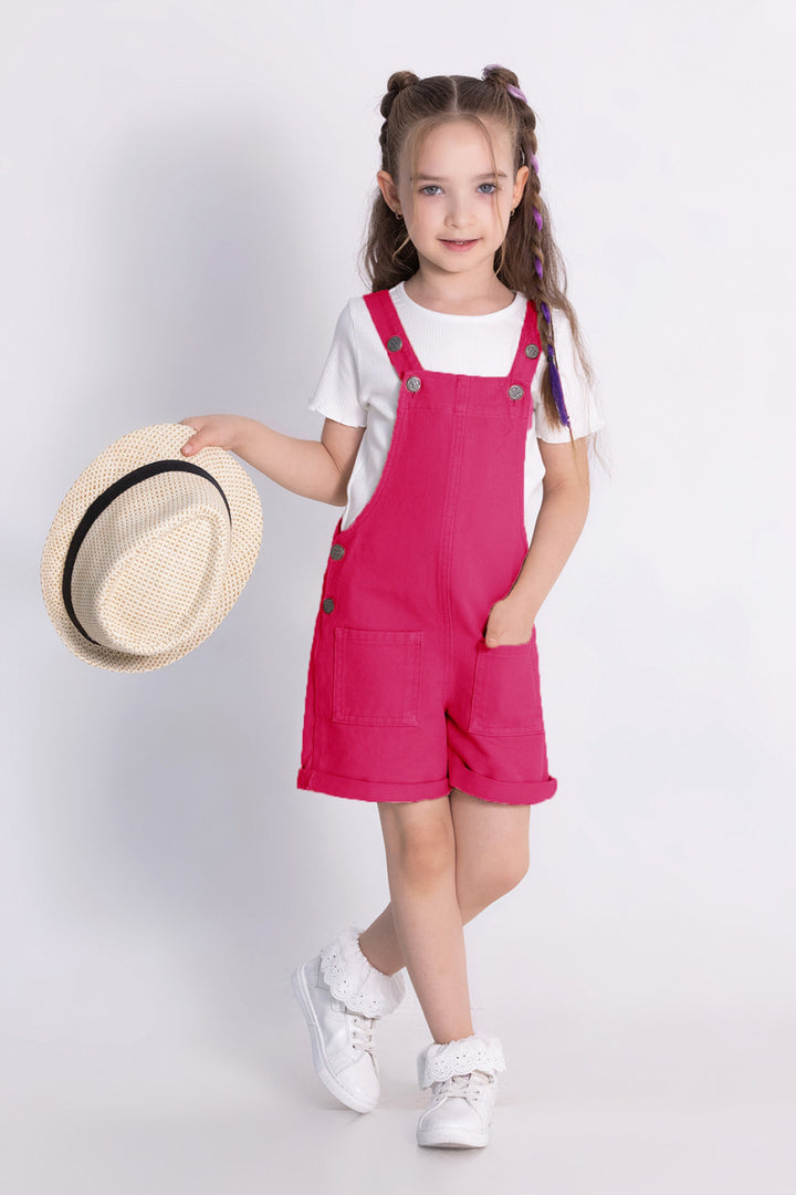 Kız Gabardin Şortlu Tulum