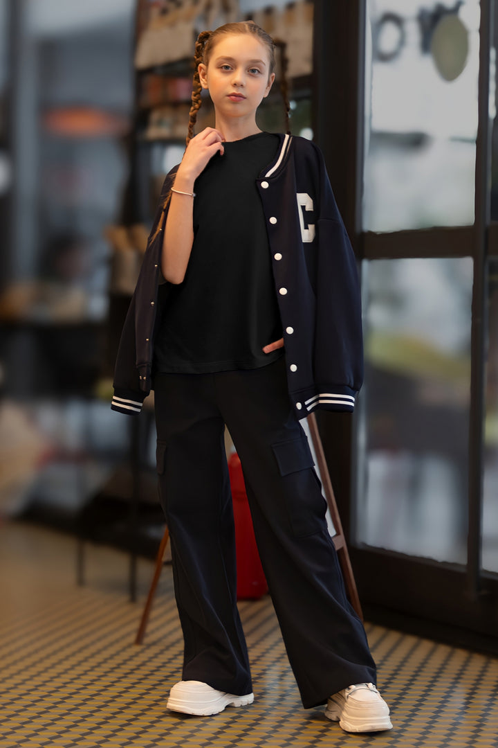 Kız Çocuk Oversize T-shirt Rahat Kalıp Okul ve Günlük Giyim