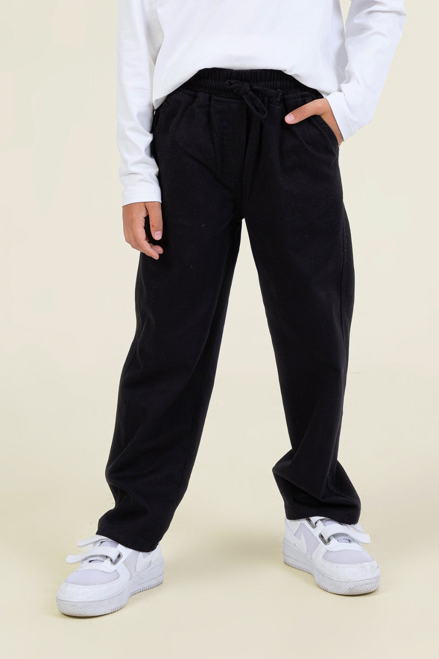 Erkek Çocuk Okul Gabardin Pantolon Beli Lastikli Rahat Kesim