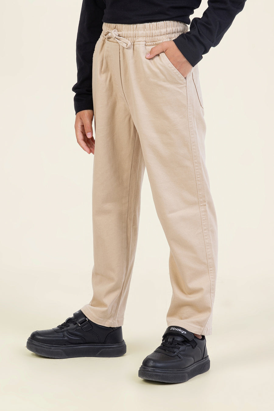 Erkek Çocuk Okul Gabardin Pantolon Beli Lastikli Rahat Kesim