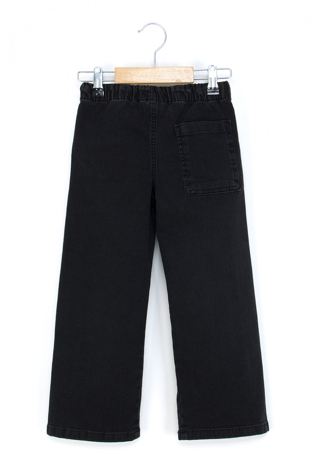 Kız Çocuk Bol Paça Kot Pantolon Beli Lastikli My Melody ve Kuromi Nakışlı Jean