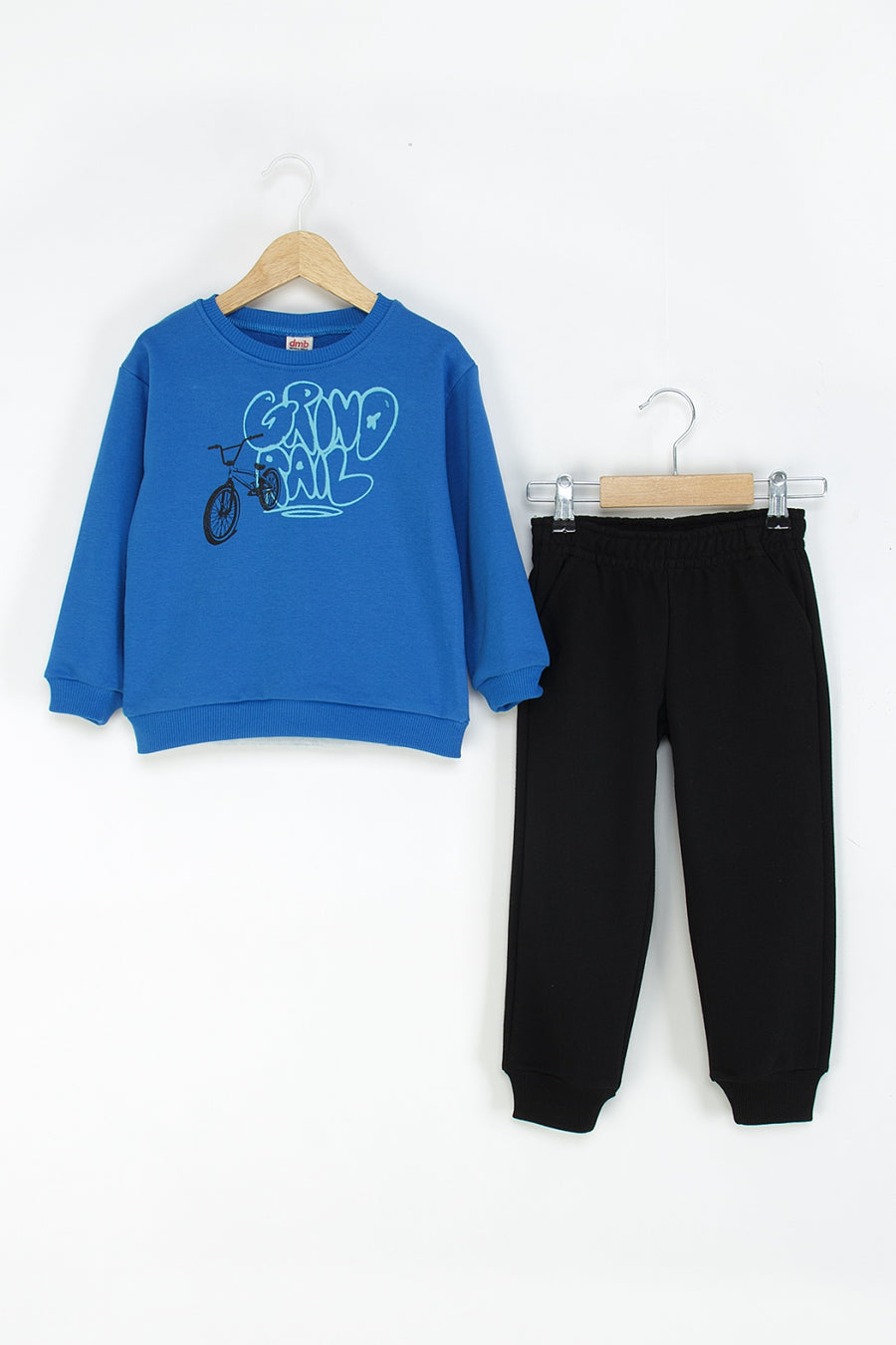 Erkek Çocuk Bisiklet Baskılı Sweatshirt Eşofman Takım