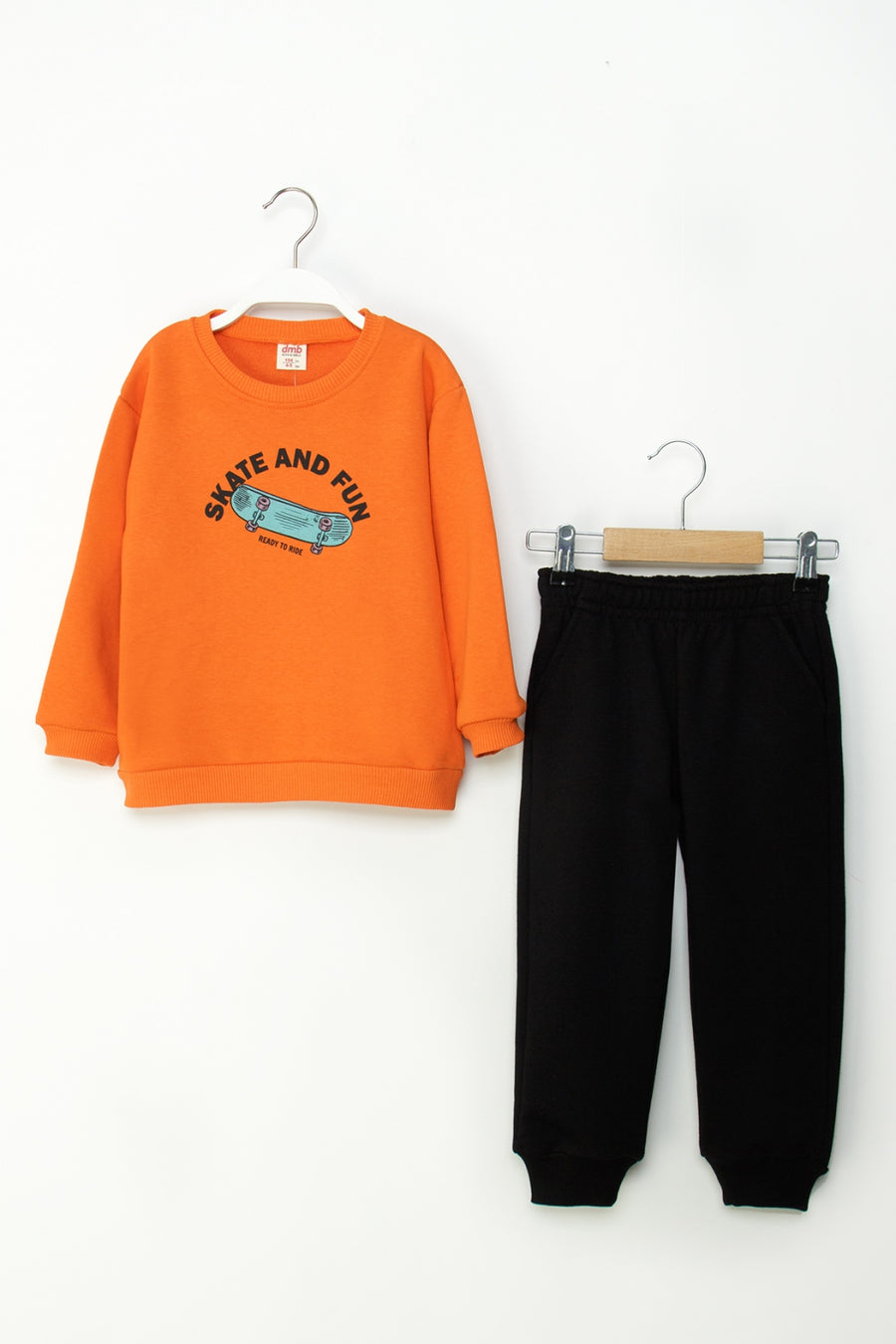 Erkek Çocuk Eşofman Takım Skate Baskılı Sweatshirt ve Eşofman Altı