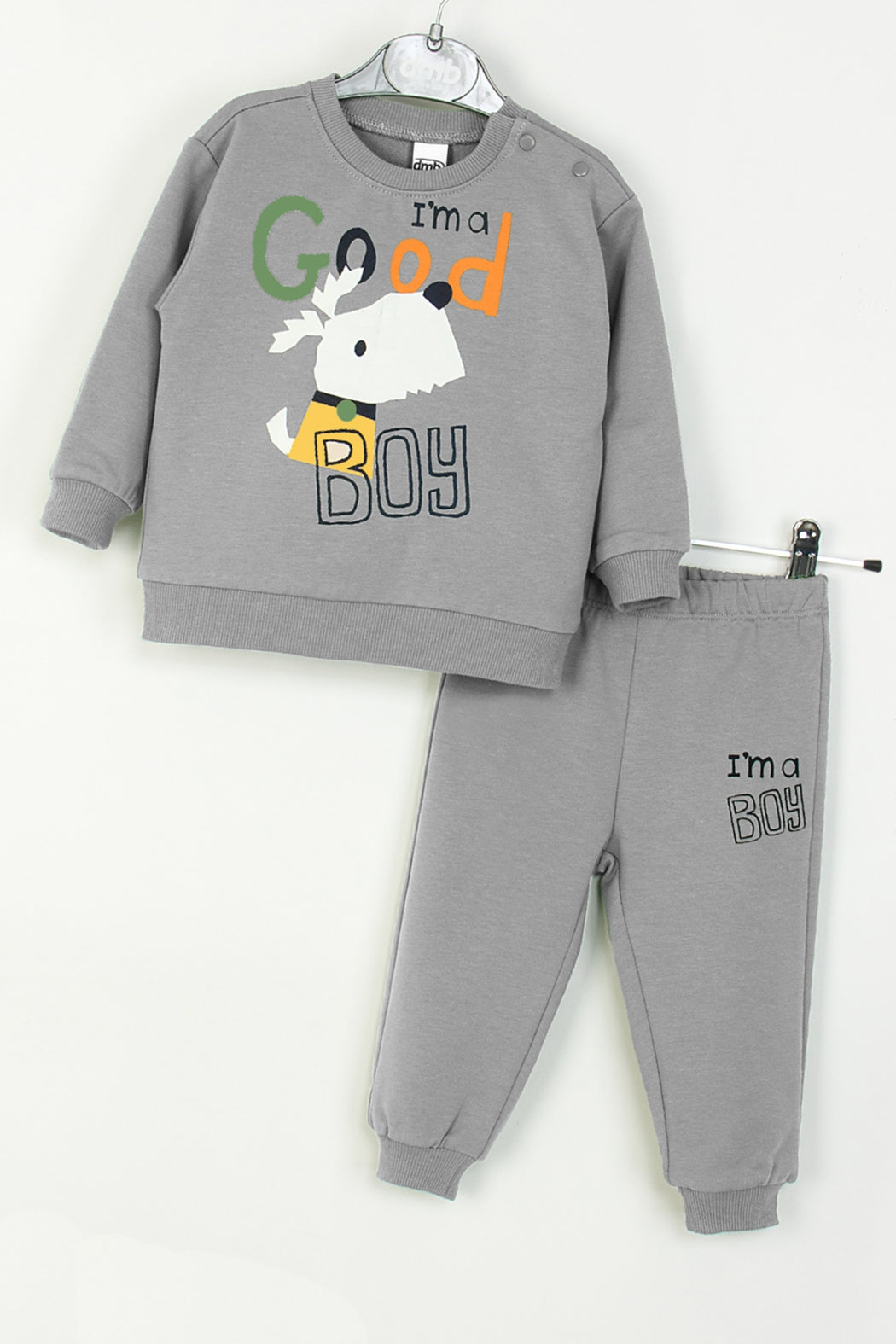 Erkek Bebek Desenli Eşofman Takımı Köpek Baskılı Sweatshirt Alt-Üst Takım