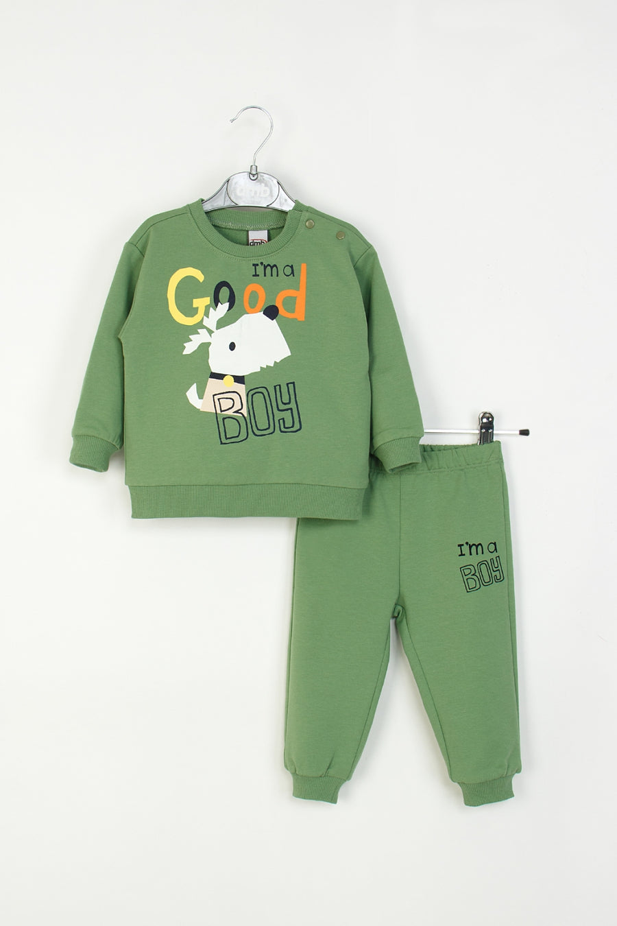 Erkek Bebek Desenli Eşofman Takımı Köpek Baskılı Sweatshirt Alt-Üst Takım