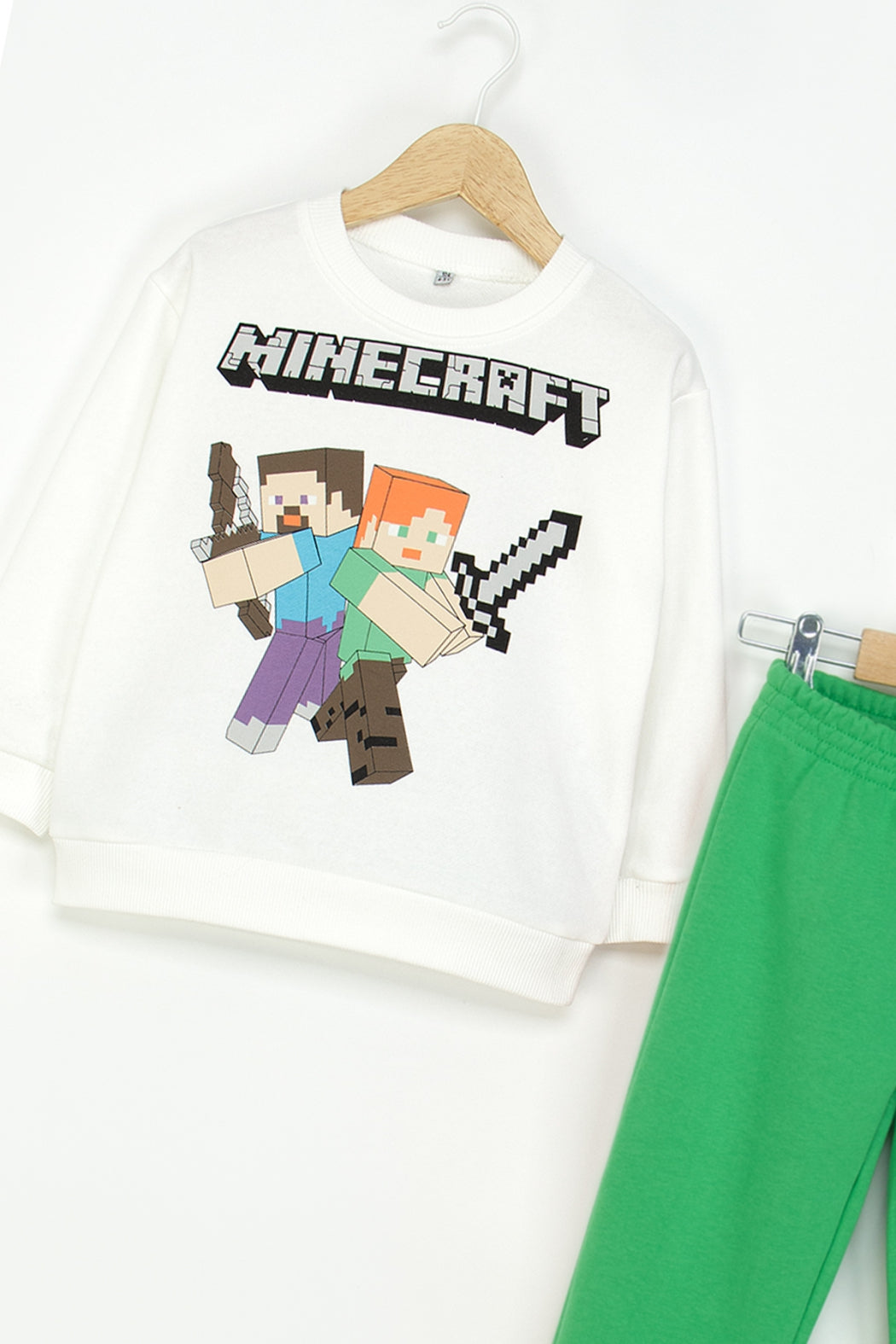 Erkek Çocuk Minecraft Baskılı Eşofman Takımı Beli ve Paçası Lastikli Rahat