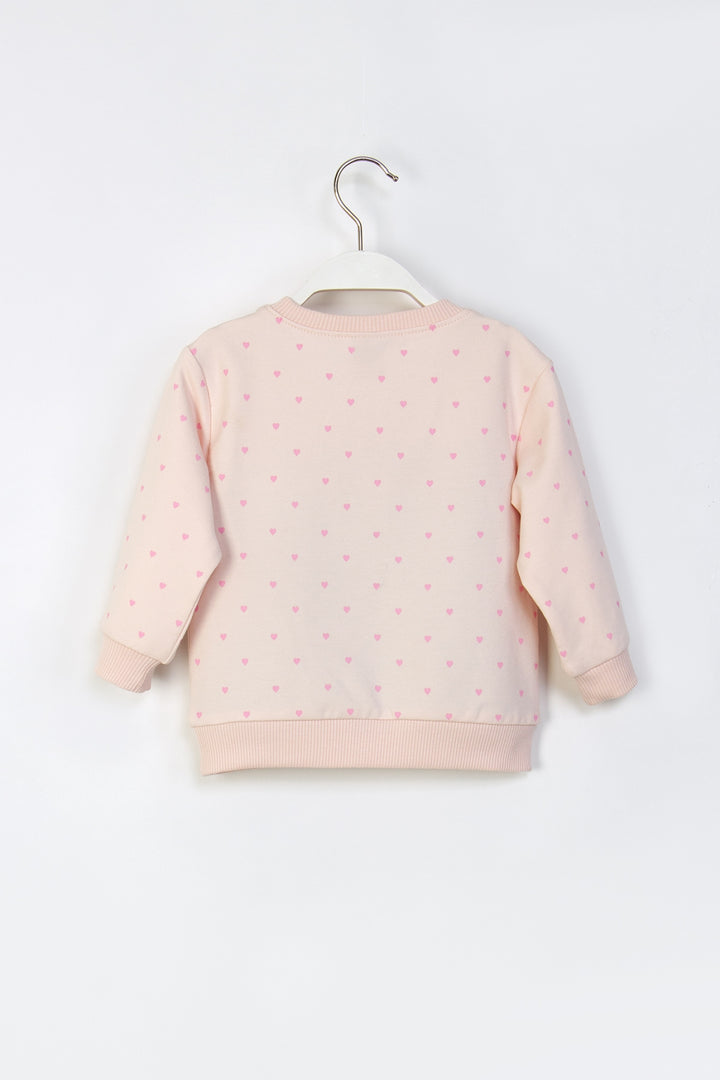 Kız Çocuk Kalp ve Kiraz Desenli Taytlı Takım