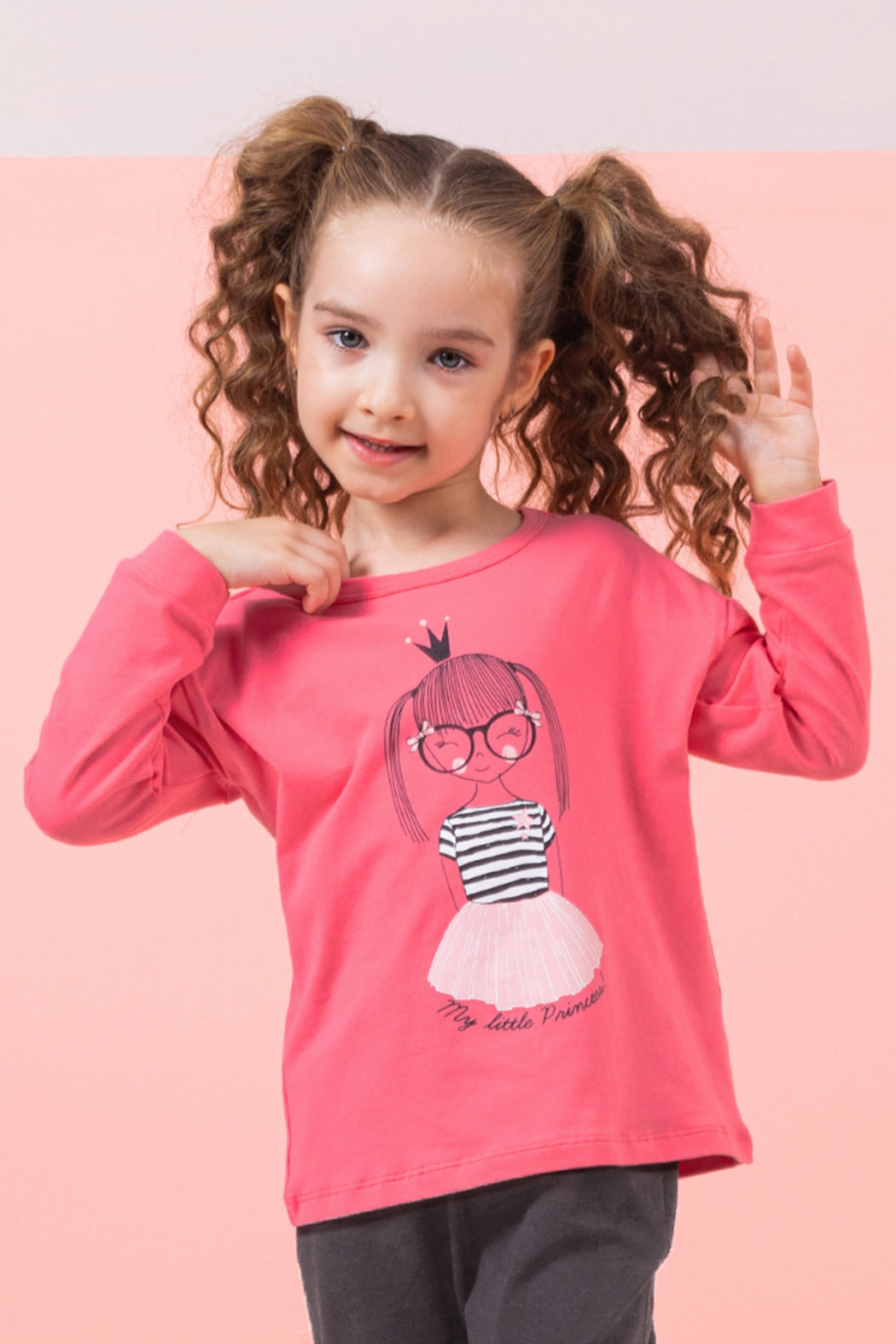 Kız Çocuk Prenses Baskılı İkili Takım