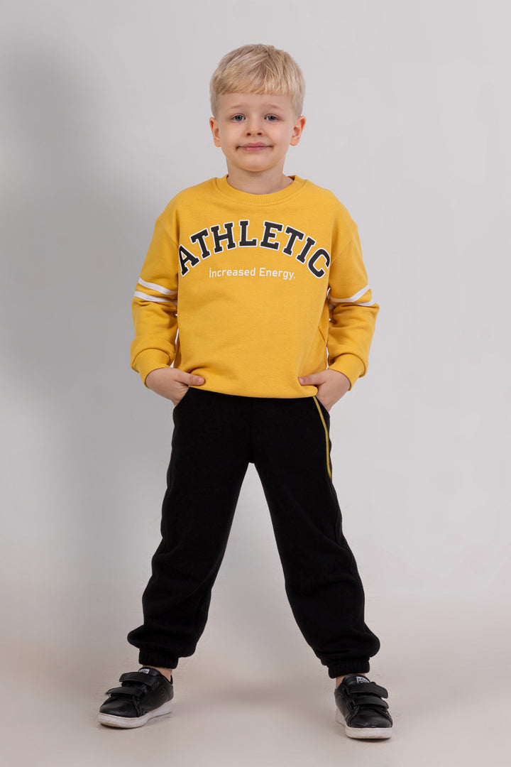 Erkek Çocuk Baskılı Alt-Üst Takım Yumuşak Pamuklu Rahat Eşofman Takımı