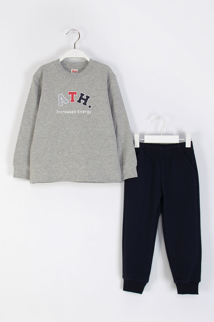 Erkek Çocuk Baskılı Alt-Üst Takım Yumuşak Pamuklu Beli Lastikli Eşofman Takımı
