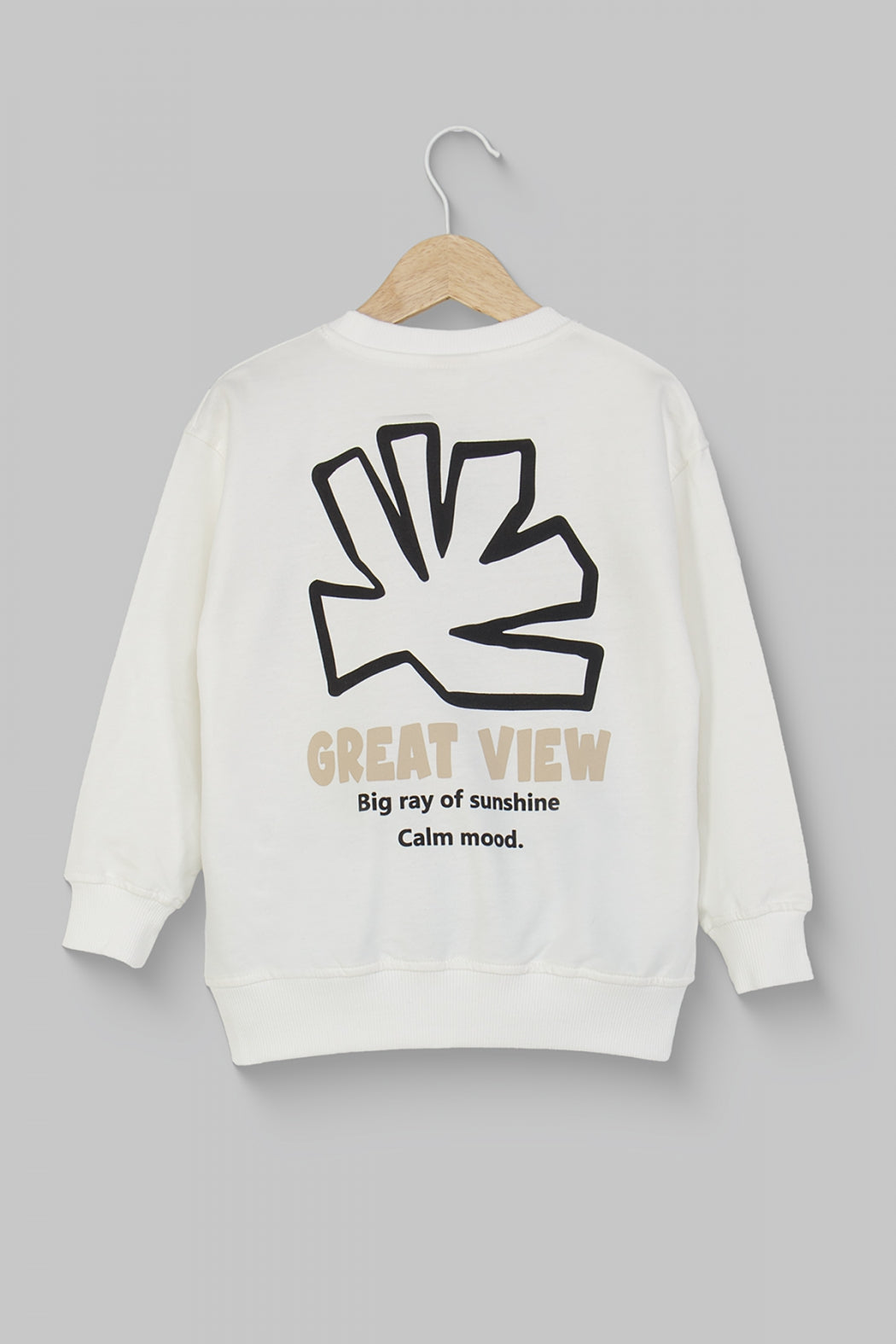 Erkek Çocuk Yazı ve Grafik Baskılı Sweatshirt Pamuklu Rahat Kalıp