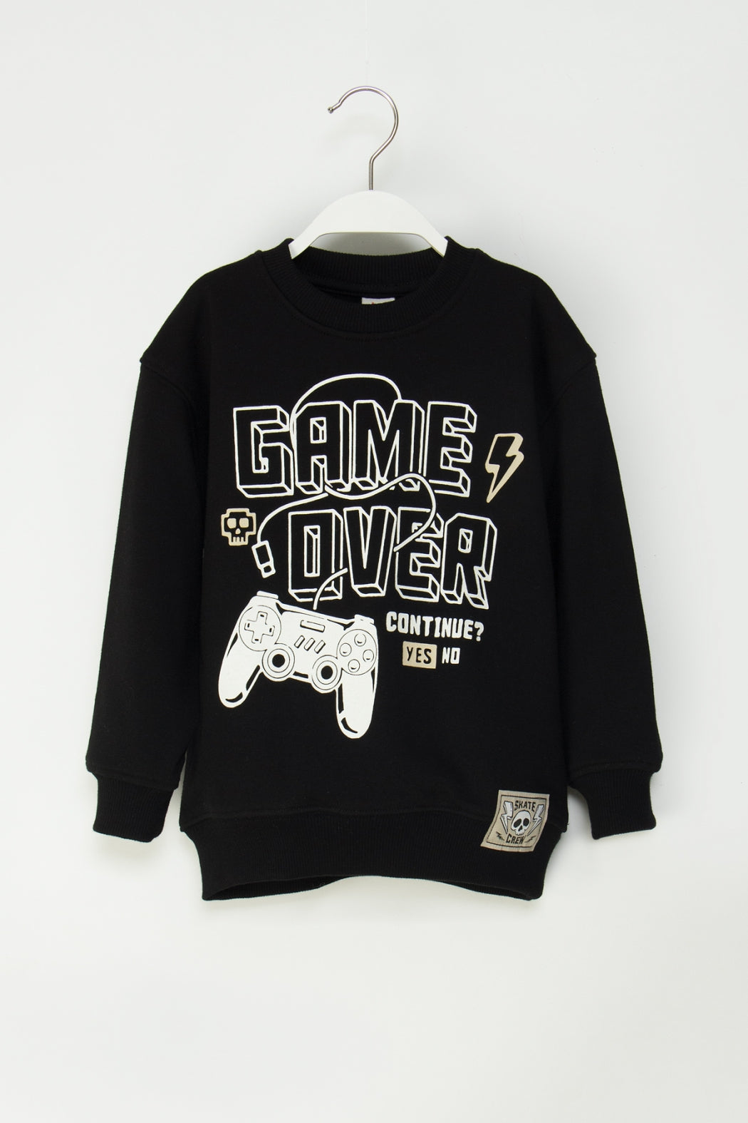Erkek Çocuk Game Over Baskılı Gamer Sweatshirt Rahat Kesim