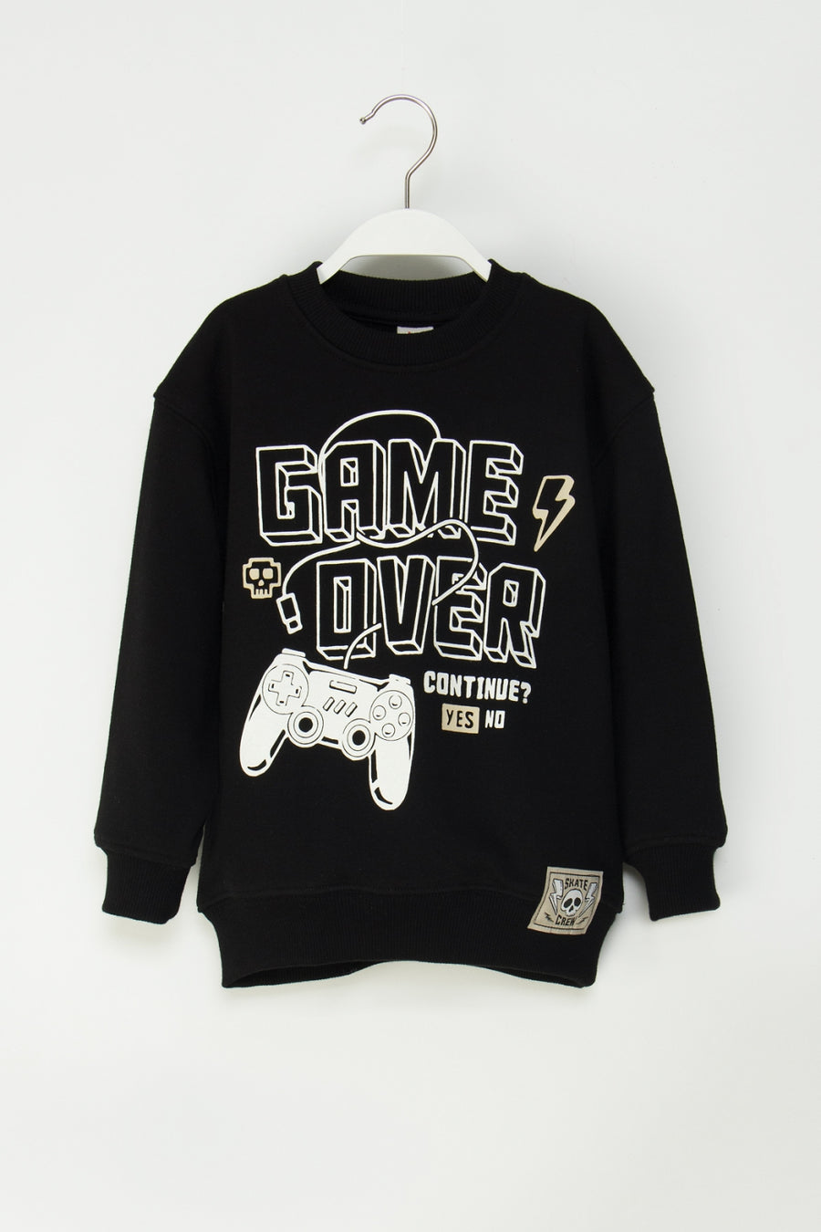 Erkek Çocuk Game Over Baskılı Gamer Sweatshirt Rahat Kesim