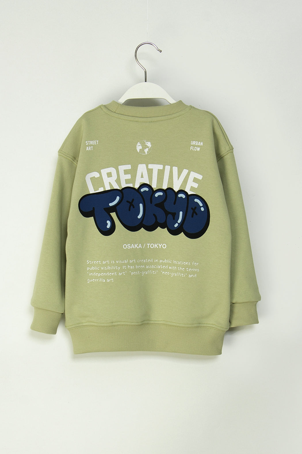 Erkek Çocuk Creative Tokyo Baskılı Sweatshirt Pamuklu Rahat Kalıp