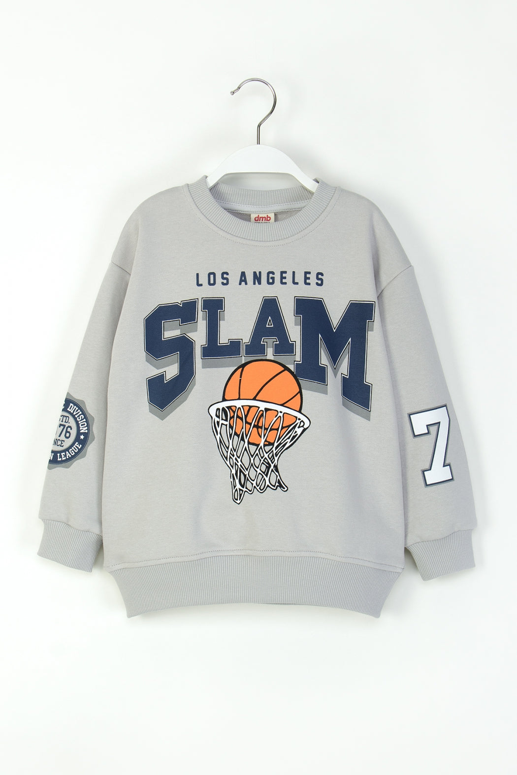 Erkek Çocuk Basketbol Temalı Sweatshirt Pamuklu Rahat Kesim