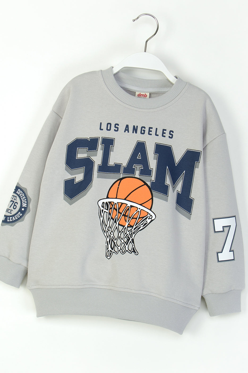 Erkek Çocuk Basketbol Temalı Sweatshirt Pamuklu Rahat Kesim