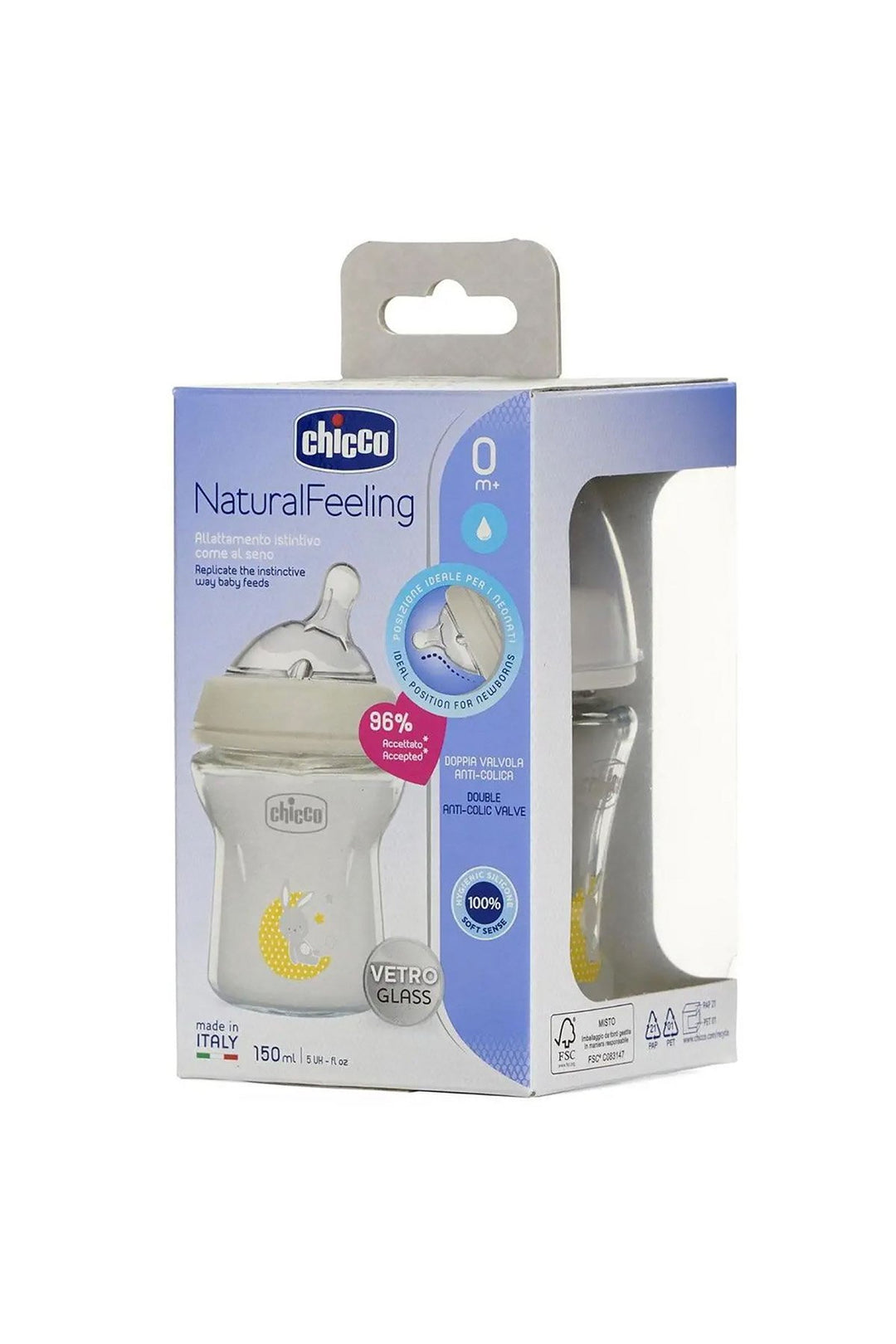 CHİCCO NATURALFEELING CAM BİBERON O AY+ 150 ML