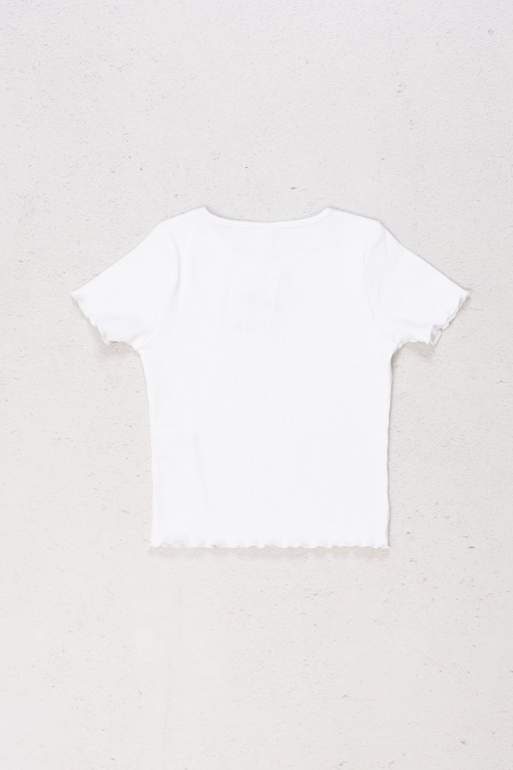 Kiraz Desenli Ribanalı Kol Ucu Dalgalı Pamuklu Kısa Kol Kız Çocuk T-shirt