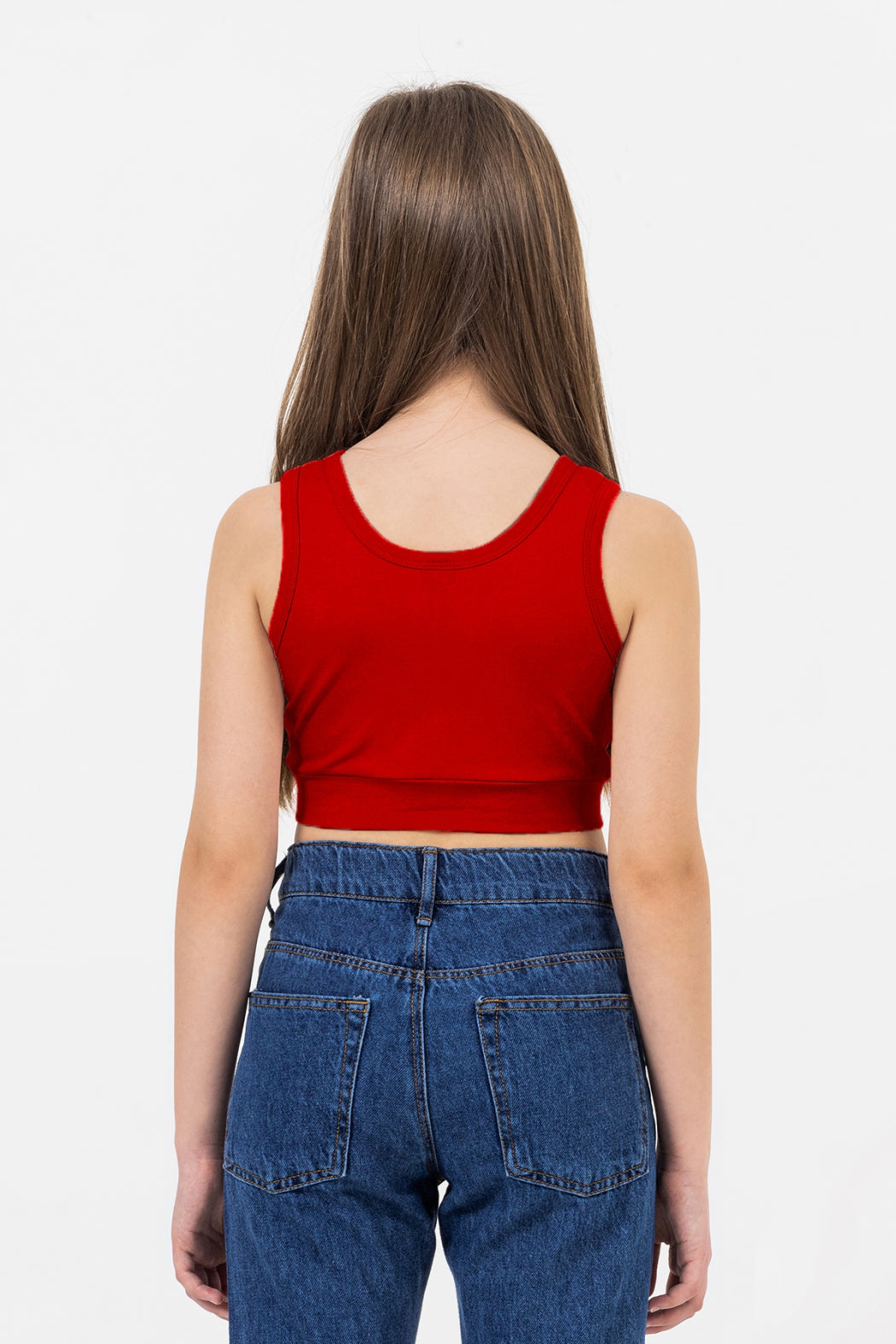 Kalın Askılı Streç Pamuklu Günlük Kullanıma Uygun Rahat Sporcu Crop Atlet Kız Çocuk Body