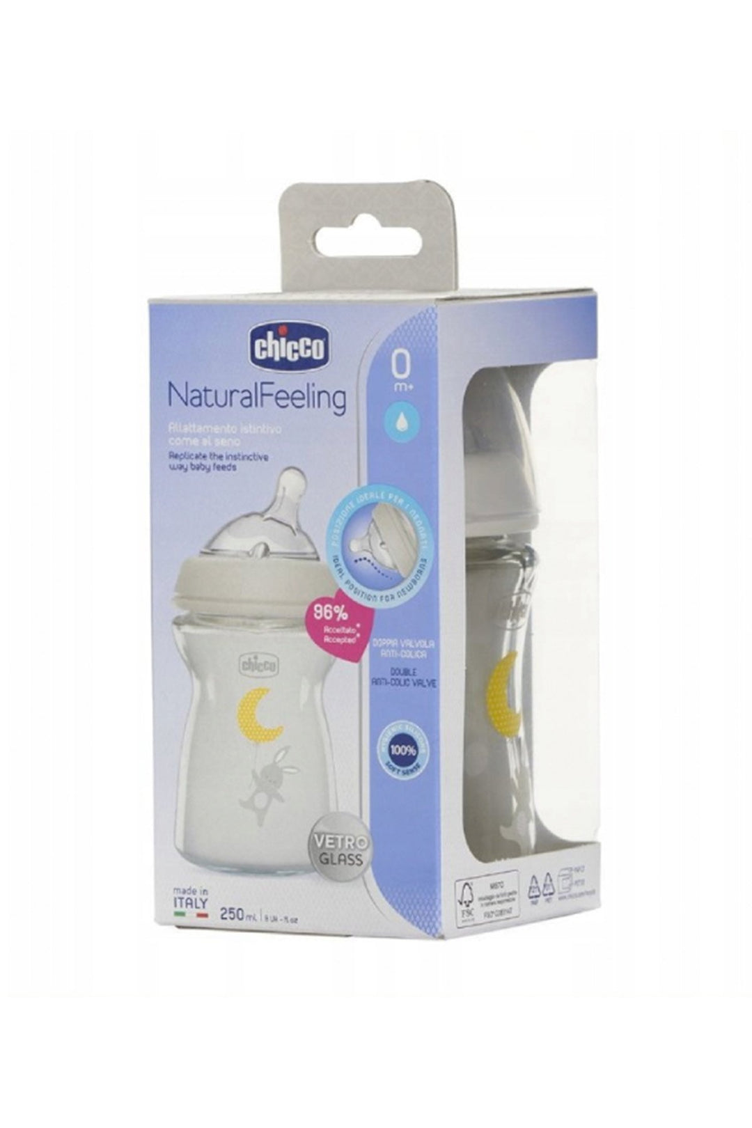 CHİCCO NATURALFEELING CAM BİBERON 0 AY+ 250 ML