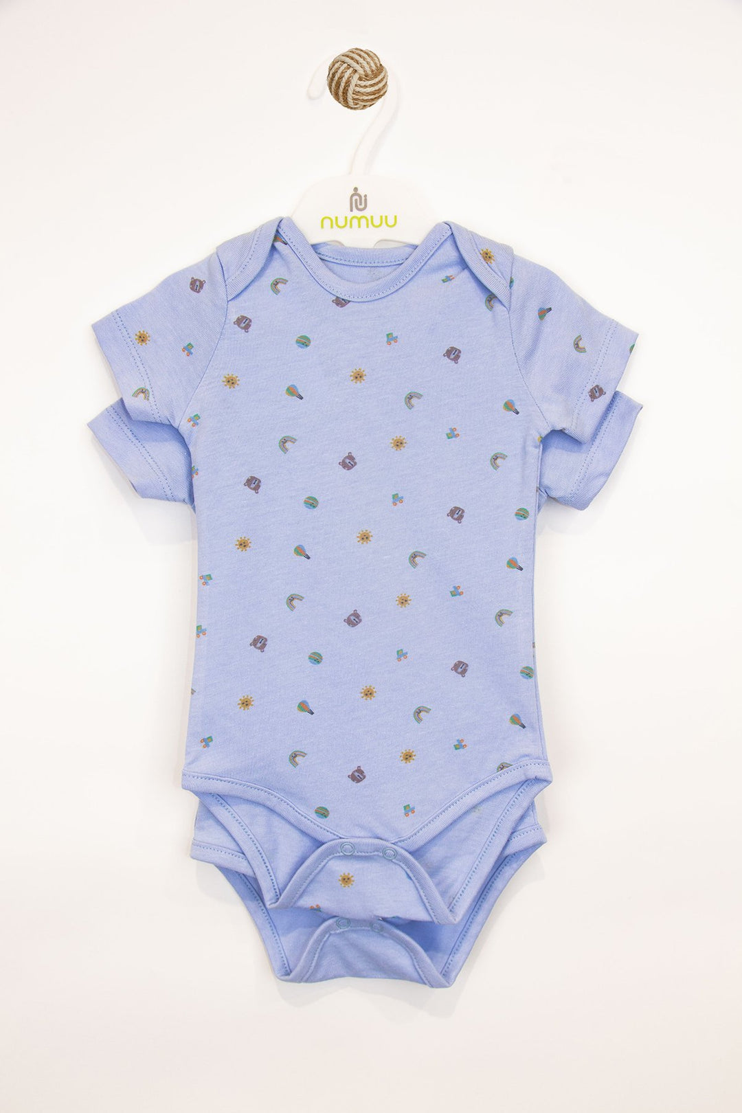 Desenli Soft Touch Pamuklu Kısa Kol 2'li Erkek Bebek Body