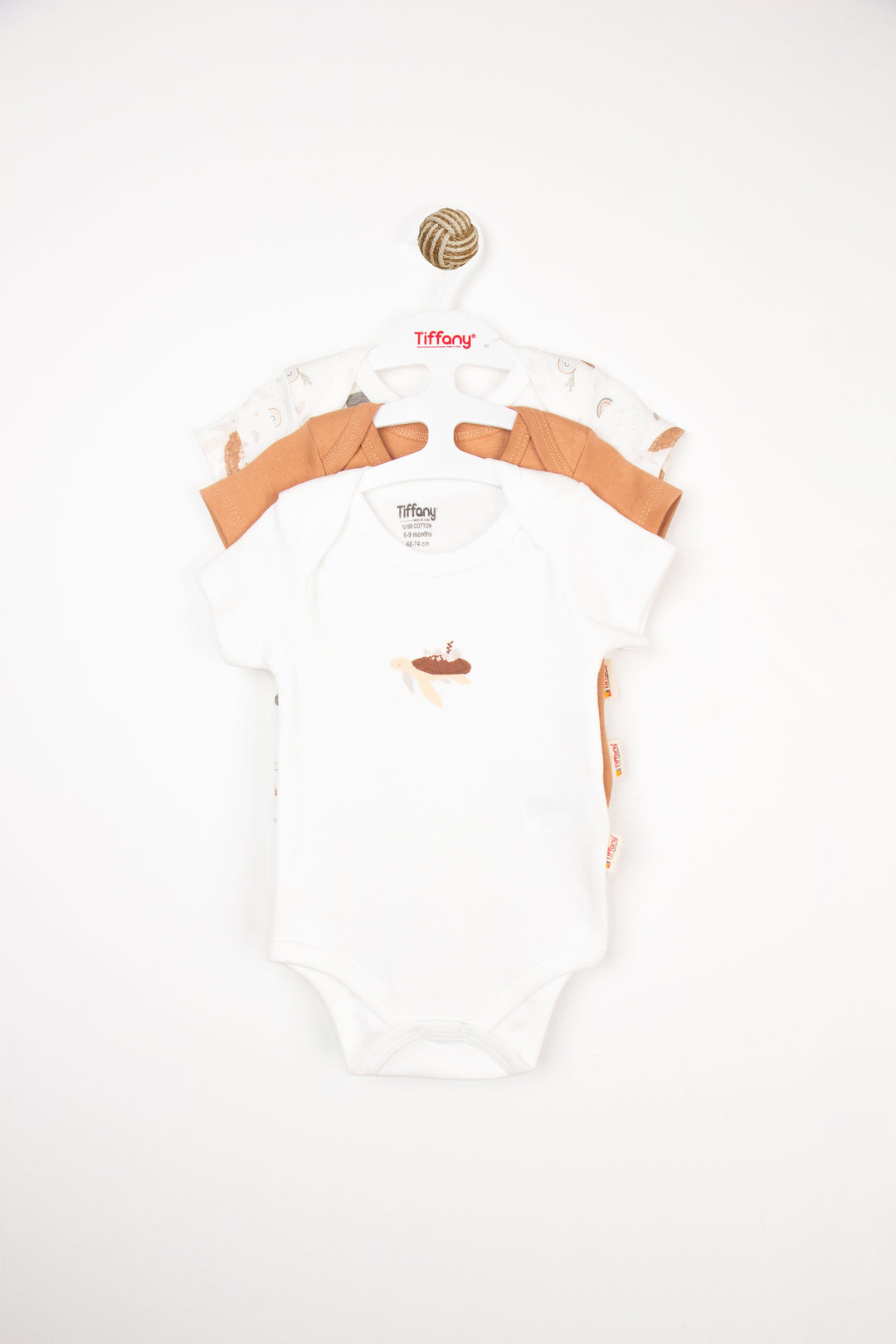 Unisex Bebek Yumuşak Doğal Baskılı 0-6 Ay 3’lü Kısa Kollu Pamuklu Kız Bebek Body